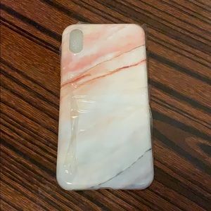 iPhone X pink marble phone case